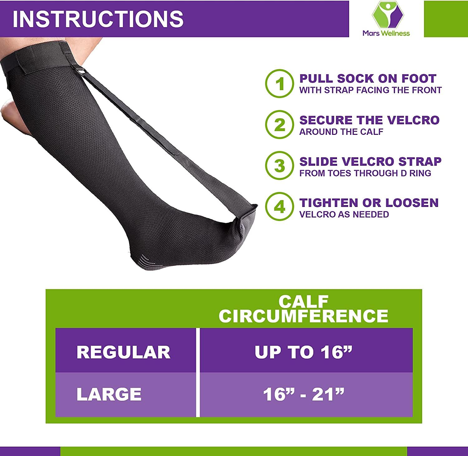 Mars Wellness PFS Plantar Fasciitis Stretch Night Sock With Tread For