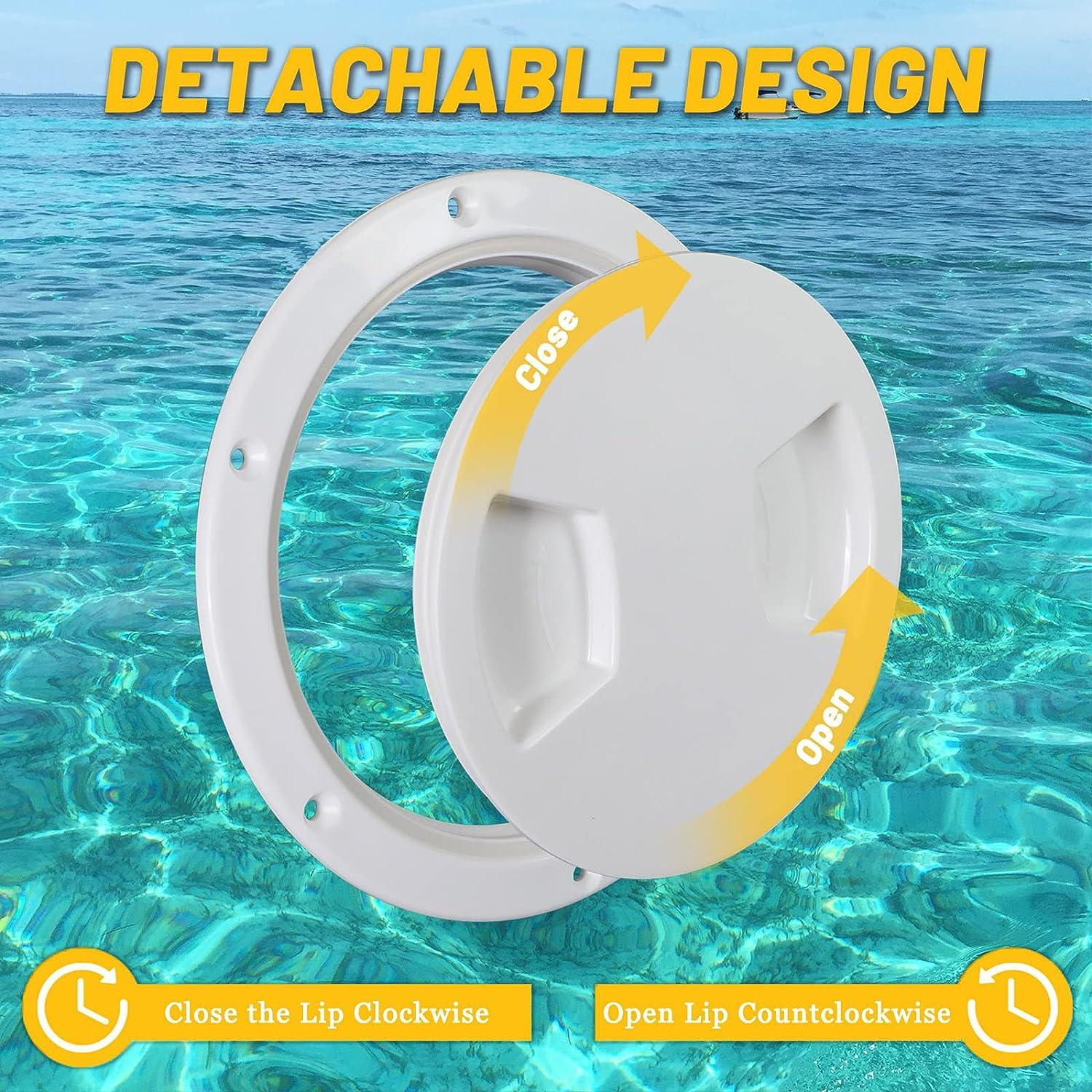 6 Inch White Round Boat Hatch Cover Universal Deck Plate for Marine