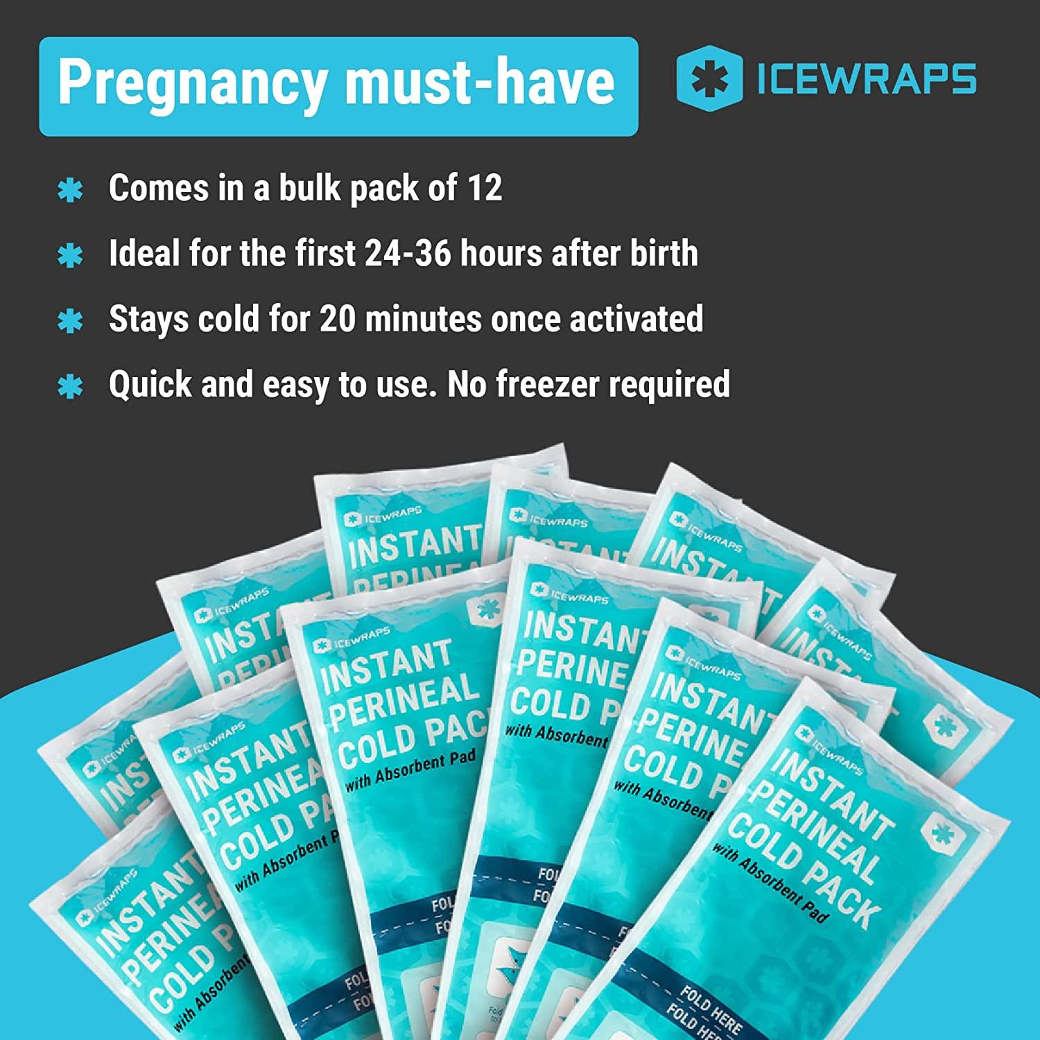 ICEWRAPS Instant Postpartum Pads 12 Individually Wrapped Ice Packs