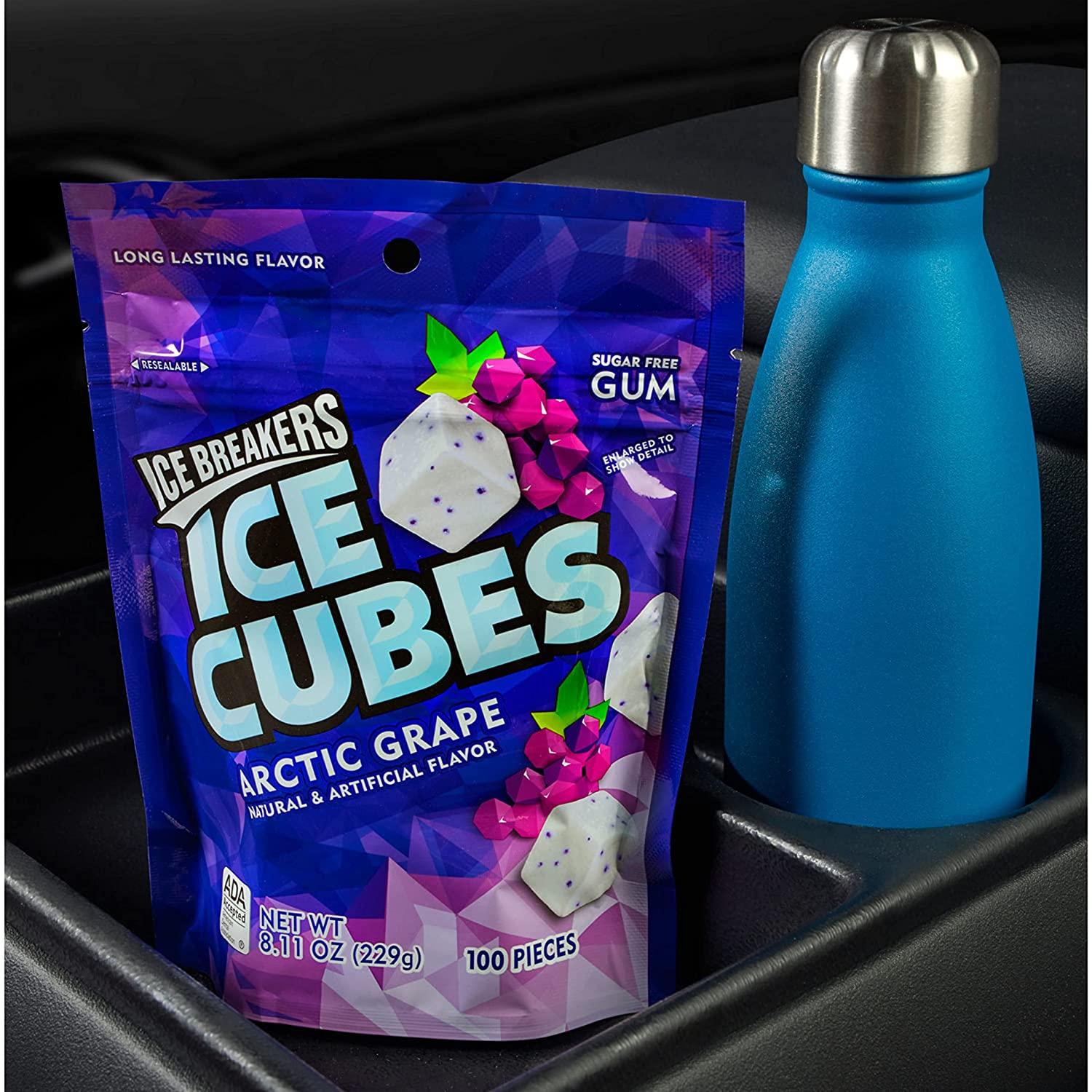 ICE BREAKERS ICE CUBES ARCTIC GRAPE Sugar Free Chewing Gum, Made with