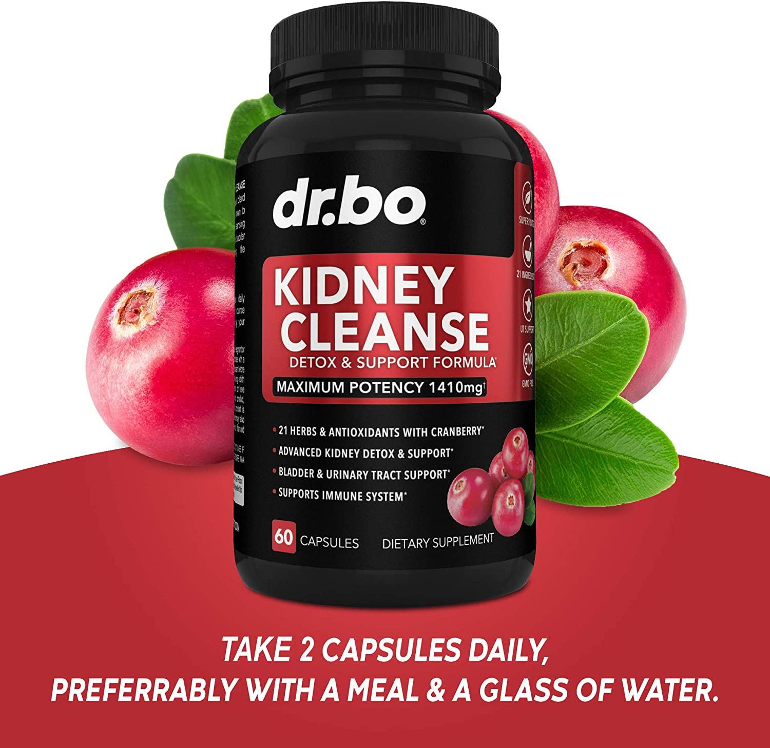 Kidney Cleanse Detox Support Supplement Natural Cranberry, Juniper