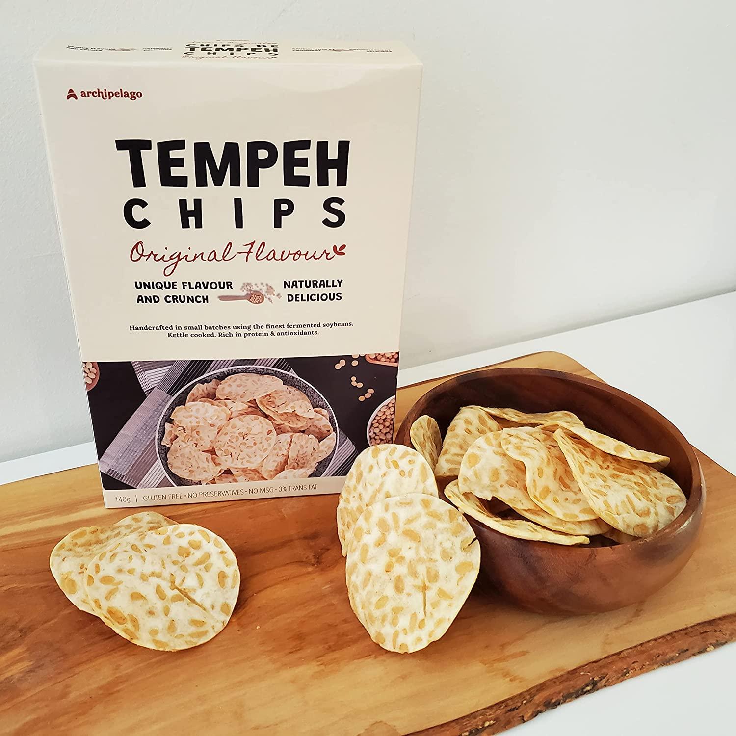 ARCHIPELAGO TEMPEH CHIPS BBQ FLAVOUR 140 GR HEALTHIER CHIPS NOMSG