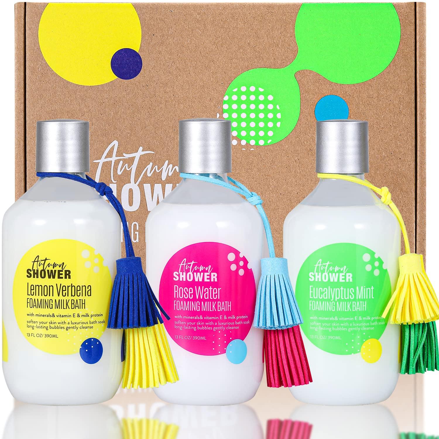 Bubble Bath Set Autumn Shower Foaming Milk Bath with Pure Epsom Salt