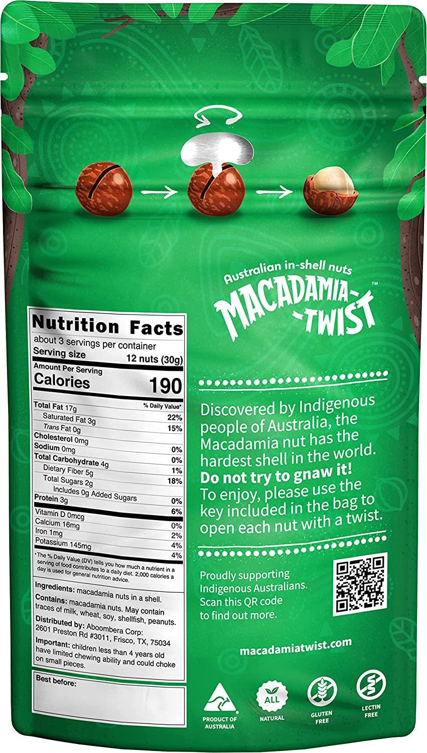 Premium Australian Macadamia Nuts in Shell Dry Roasted 8 Oz with