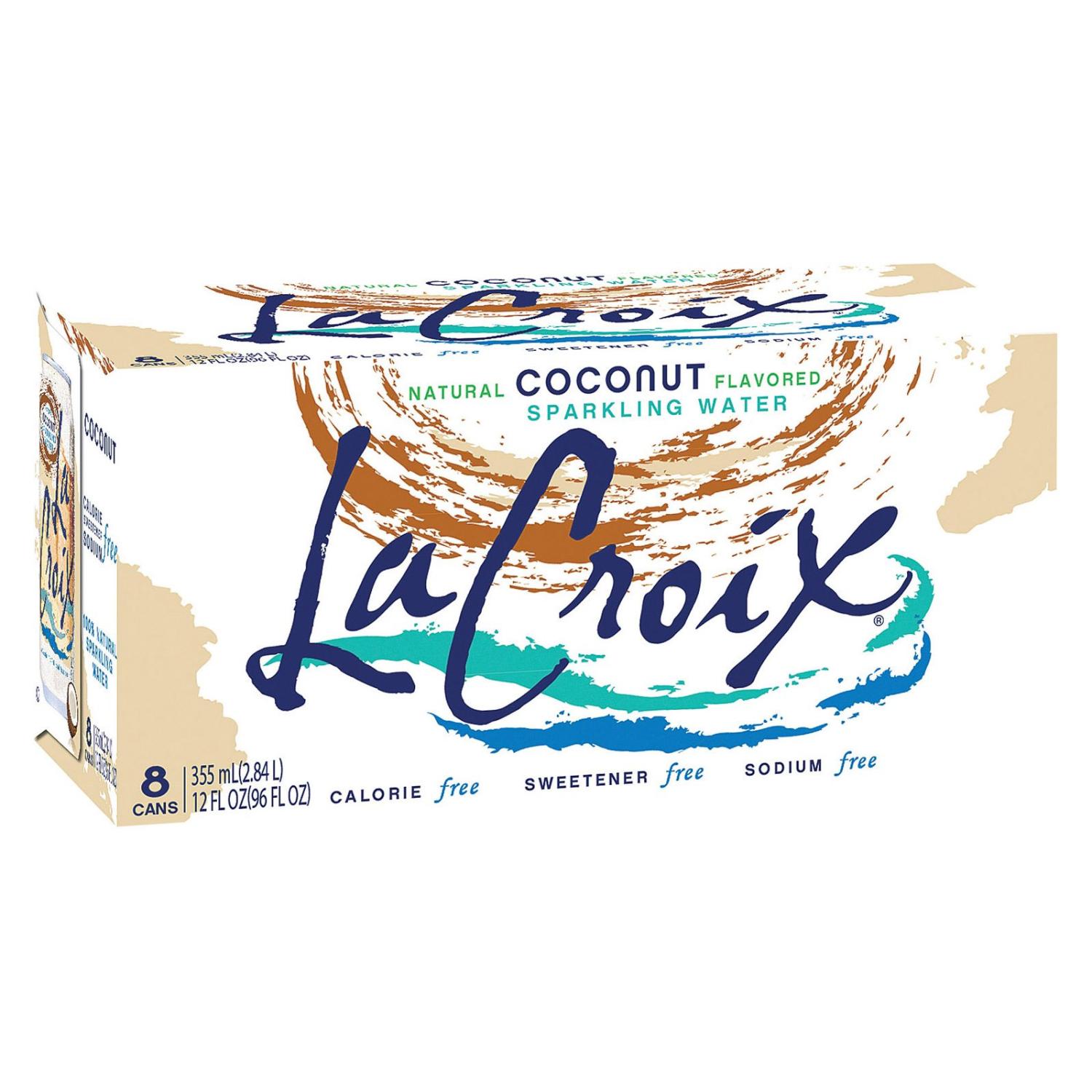 La Croix Coconut Sparkling Water 12 oz (24 Cans) Refreshing Natural