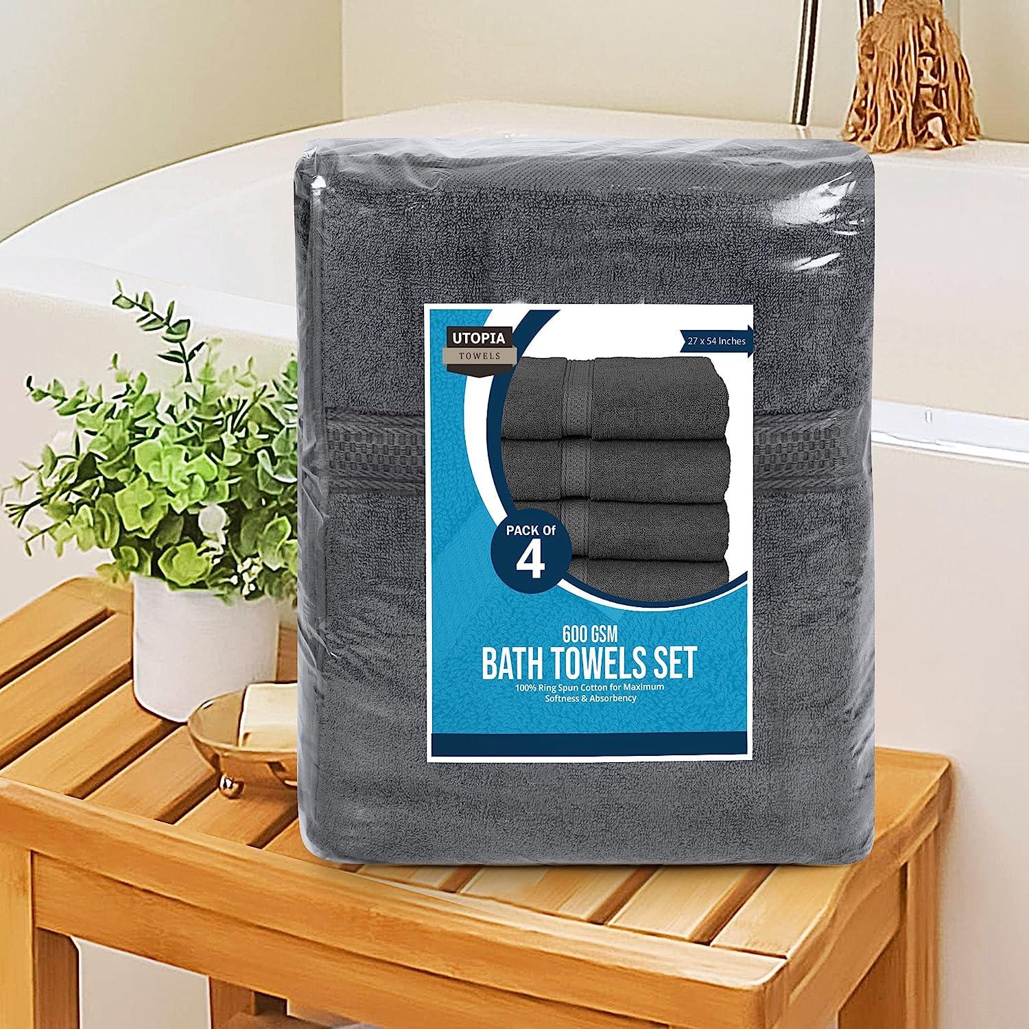 Utopia Towels - Luxurious Jumbo Bath Sheet 2 Piece - 600 GSM 100% Ring Spun  Cotton Highly