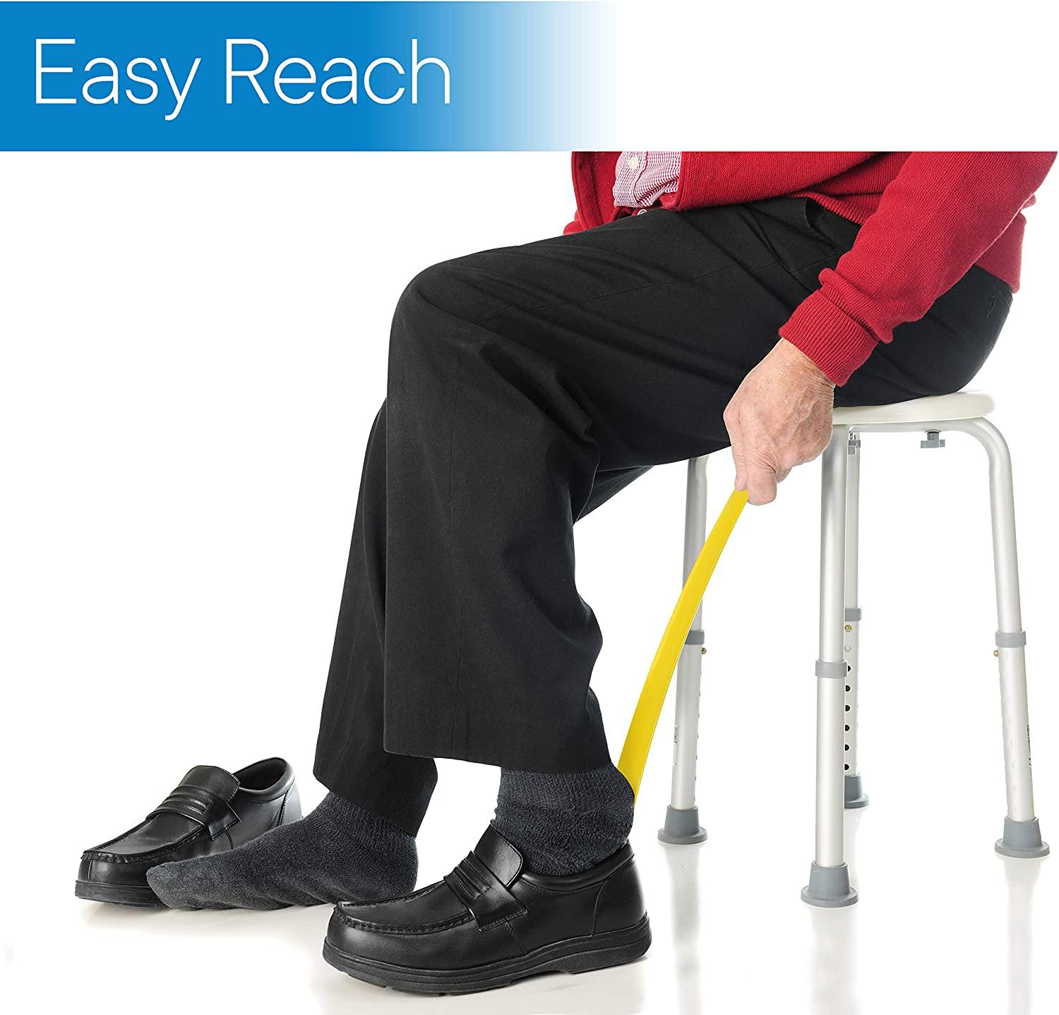 RMS 2 Pack Extra Long Handled Shoe Horn with Curved Handle and Hang Up