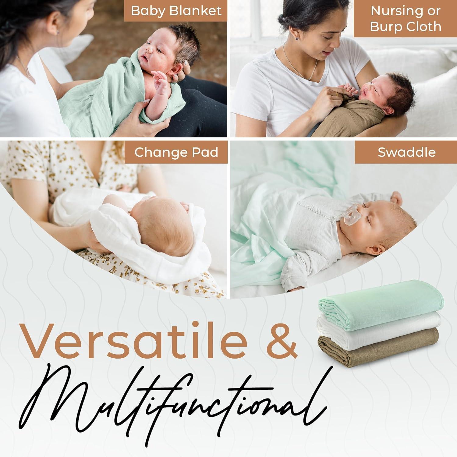 Fern Avery Muslin Swaddle Blankets Gender Neutral Newborn