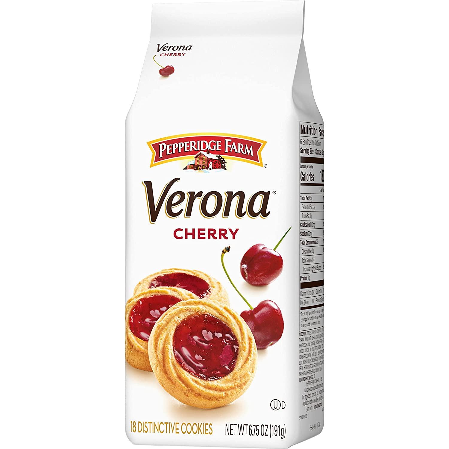 Pepperidge Farm Verona Cherry Thumbprint Cookies 6.75 oz. Delicious