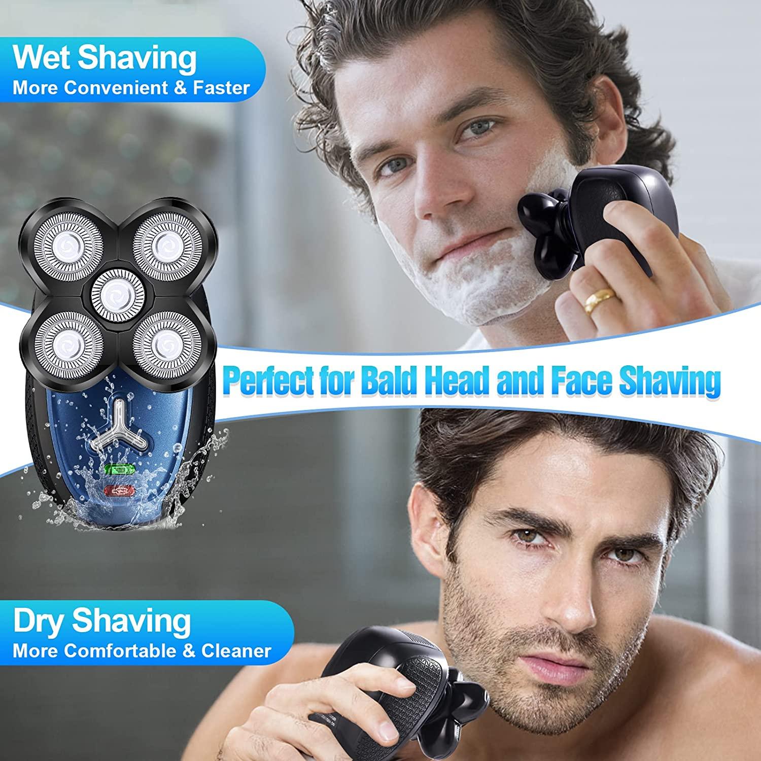 Head Shaver for Bald Men,5 in 1 Electric Shavers for Bald Head Cordless