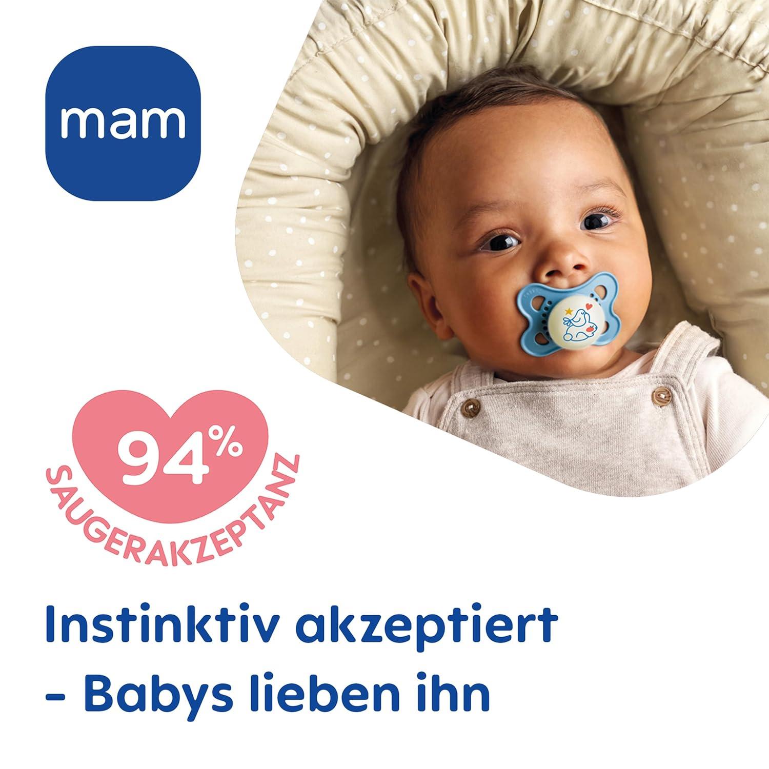 Buy MAM Original Night Pacifiers 2 Set Bright Tooth-Friendly Baby ...