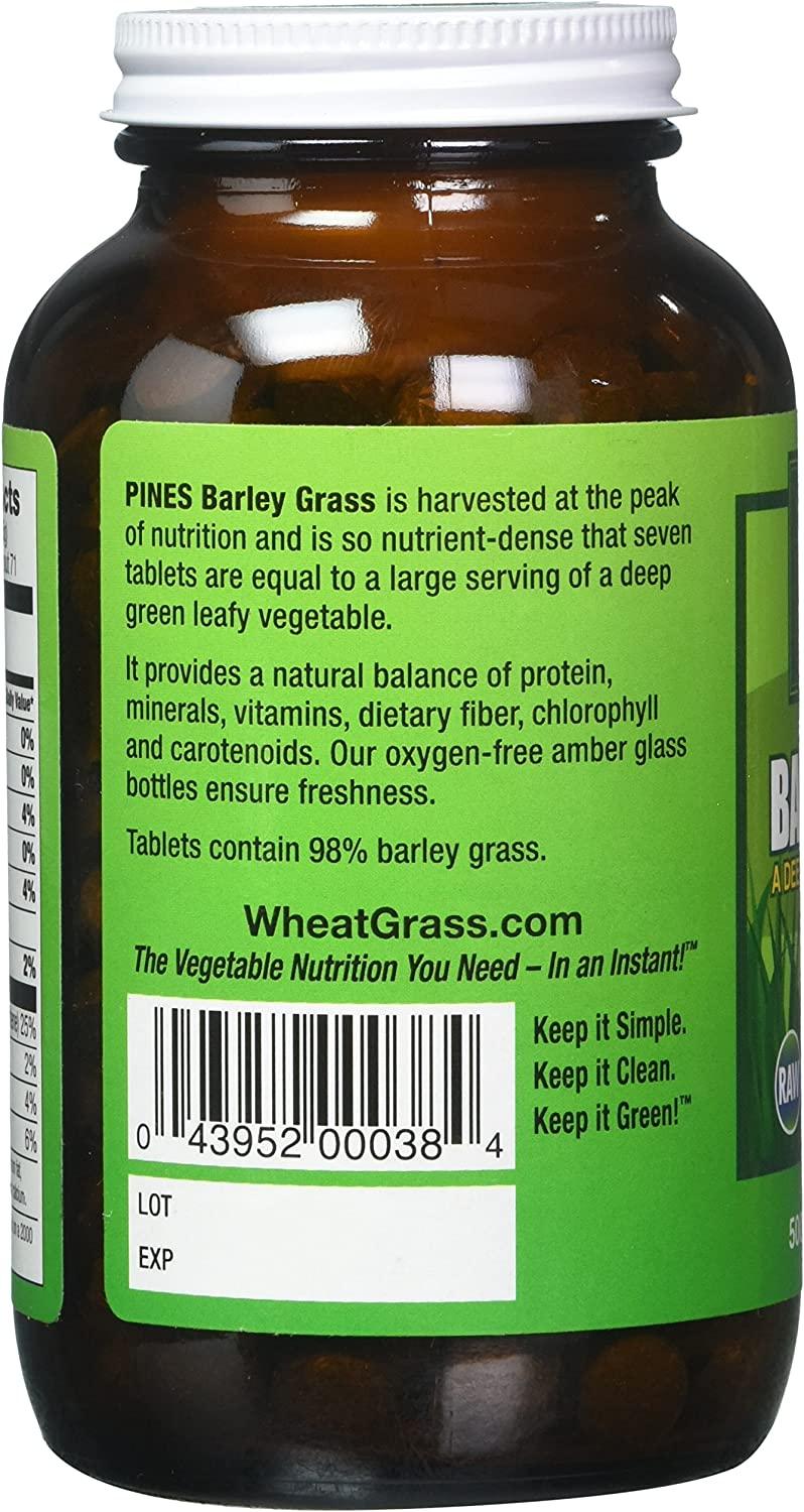 Pines International Barley Grass Tablets 500 Count Organic