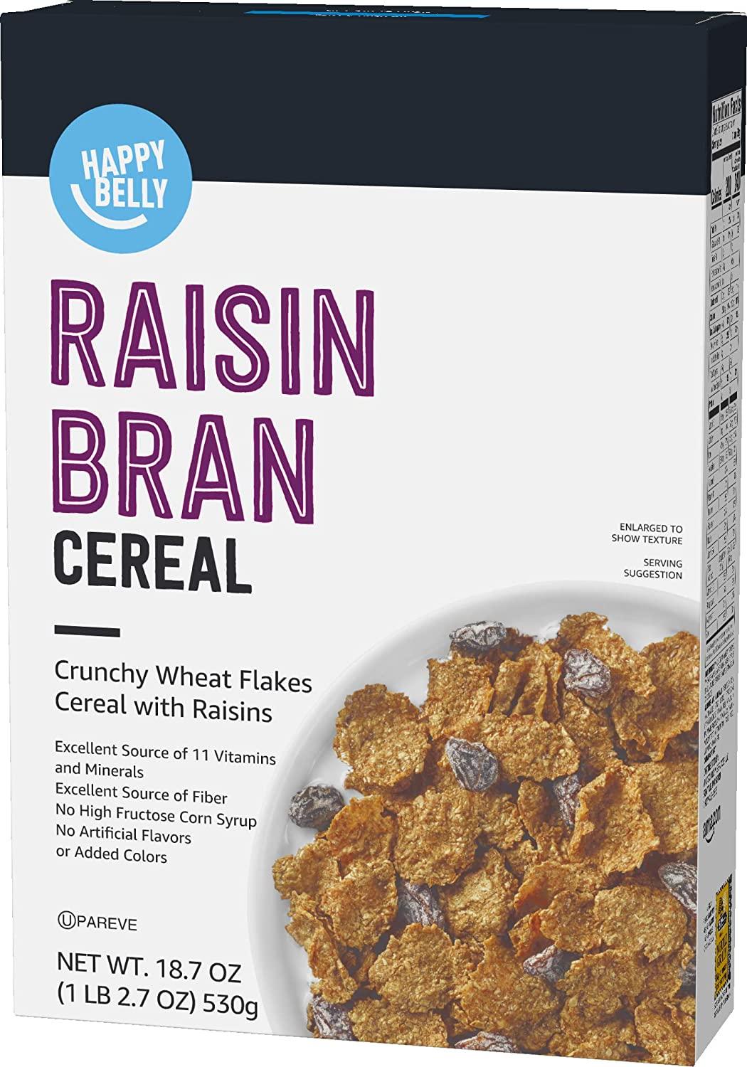 Happy Belly Raisin Bran Cereal 18.7 Ounce Amazon Brand