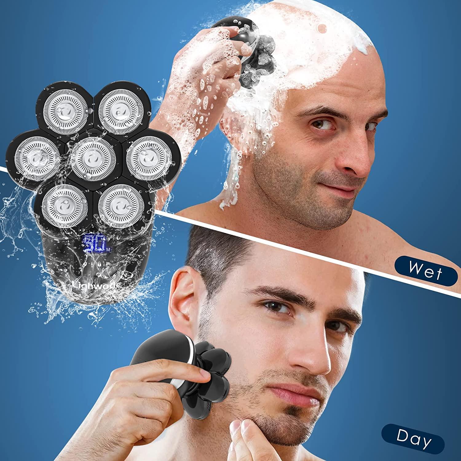 Head Shavers for Bald Men, Lighwode Upgrade 7D Electric Razor Grooming