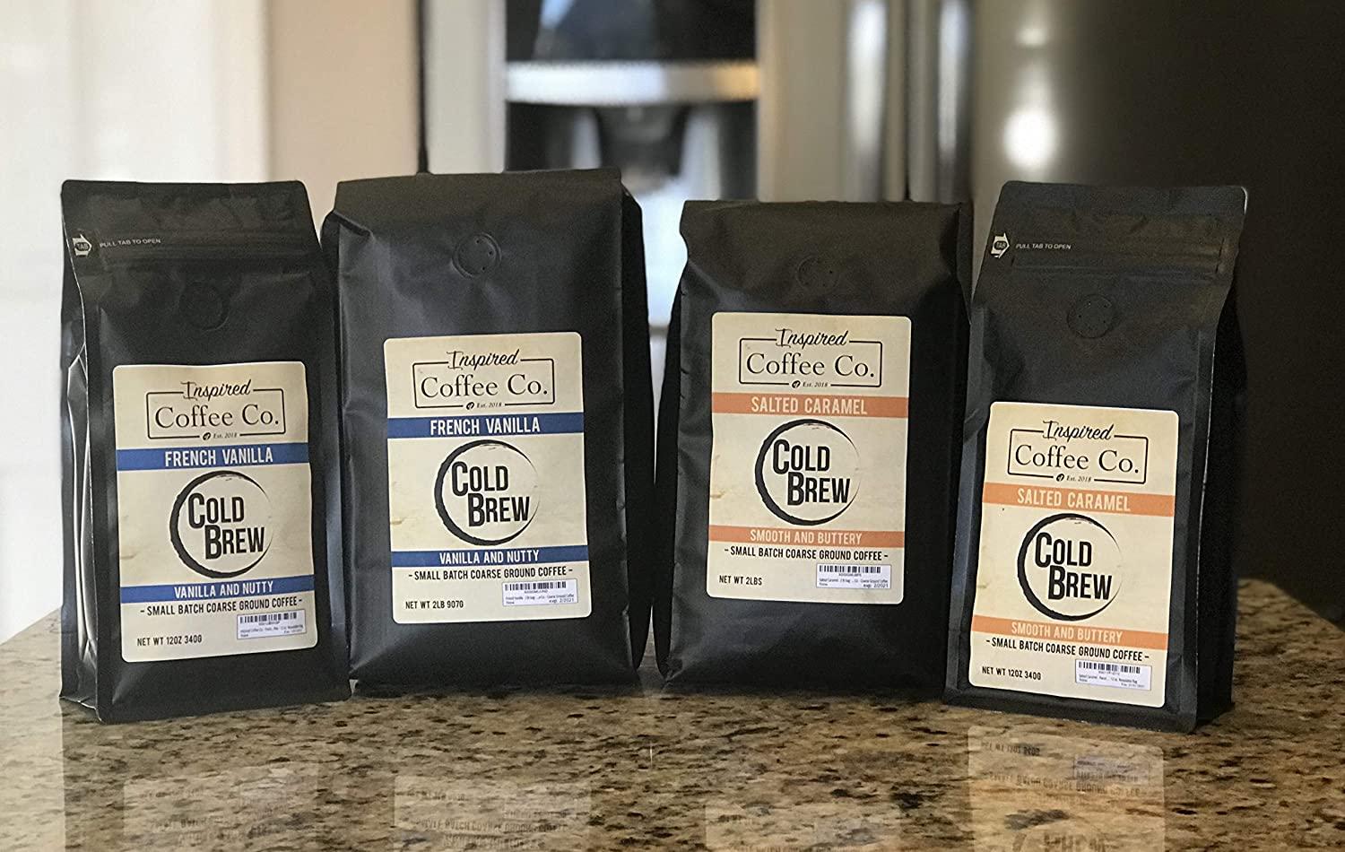 Salted Caramel 2lb Flavored Cold Brew Coffee Grounds Inspired Coffee Co