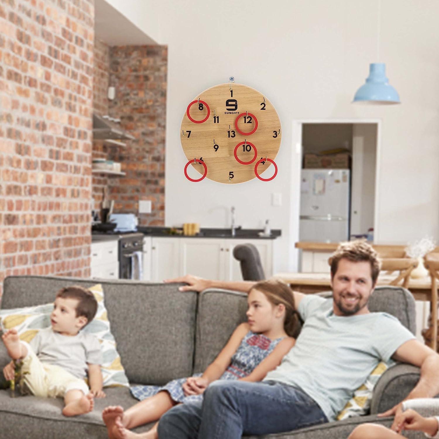 SUNGIFT Hook Ring Toss Game for Adults & Kids Yard Hooky Ring Tossing