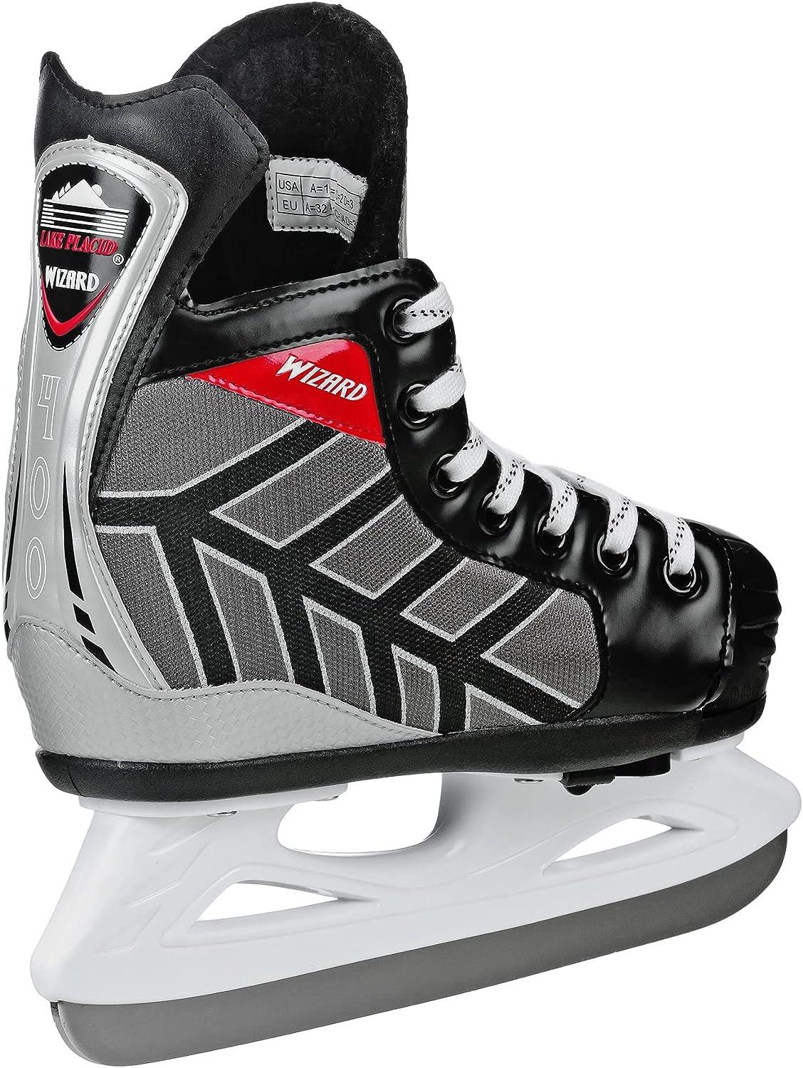 Lake Placid Wizard 400 Boys Adjustable Ice Skate Medium (13J3) Black