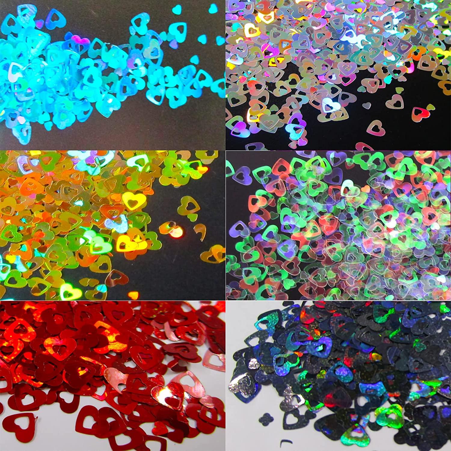 LoveOurHome 6 Colors Star Moon Chunky Glitter Flakes Resin Epoxy  Accessories Holographic Black Blue Stars Glitters Confetti Crafts Sequins  Decor for