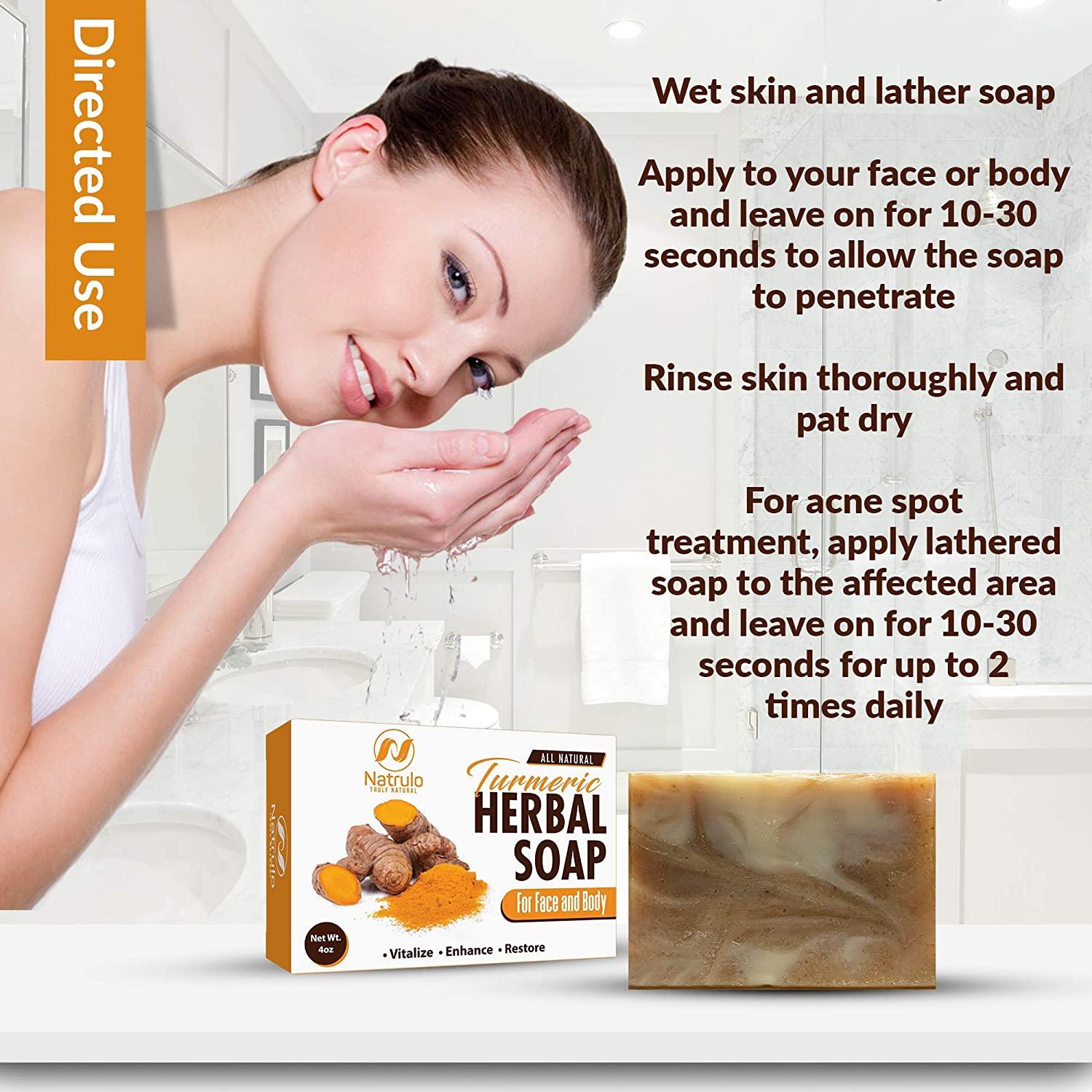 Turmeric Soap Bar for Acne, Dark Spots & Brightening Hydrating Face