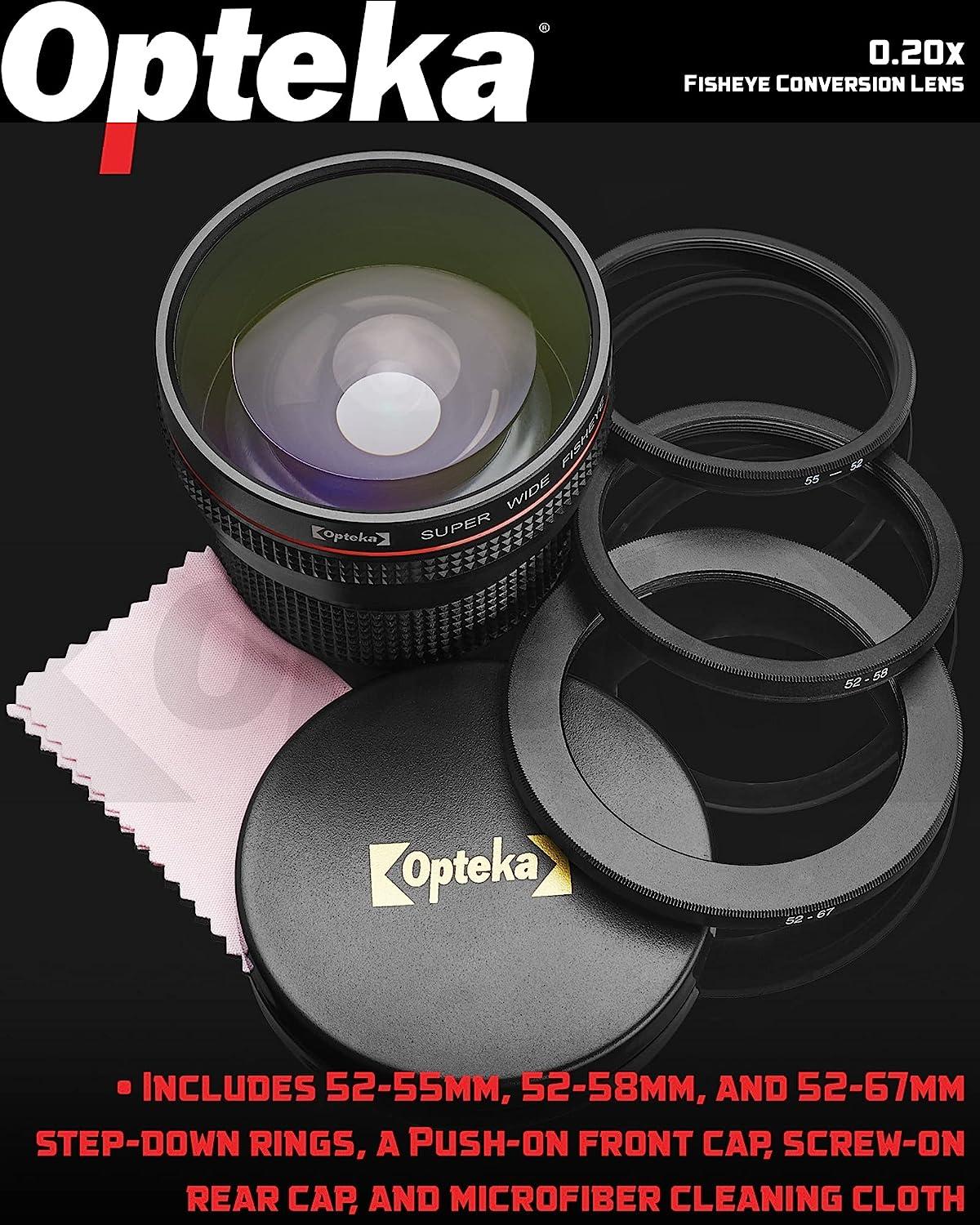 Opteka 0.20X Professional AF Fisheye Bundle for Canon EOS Digital