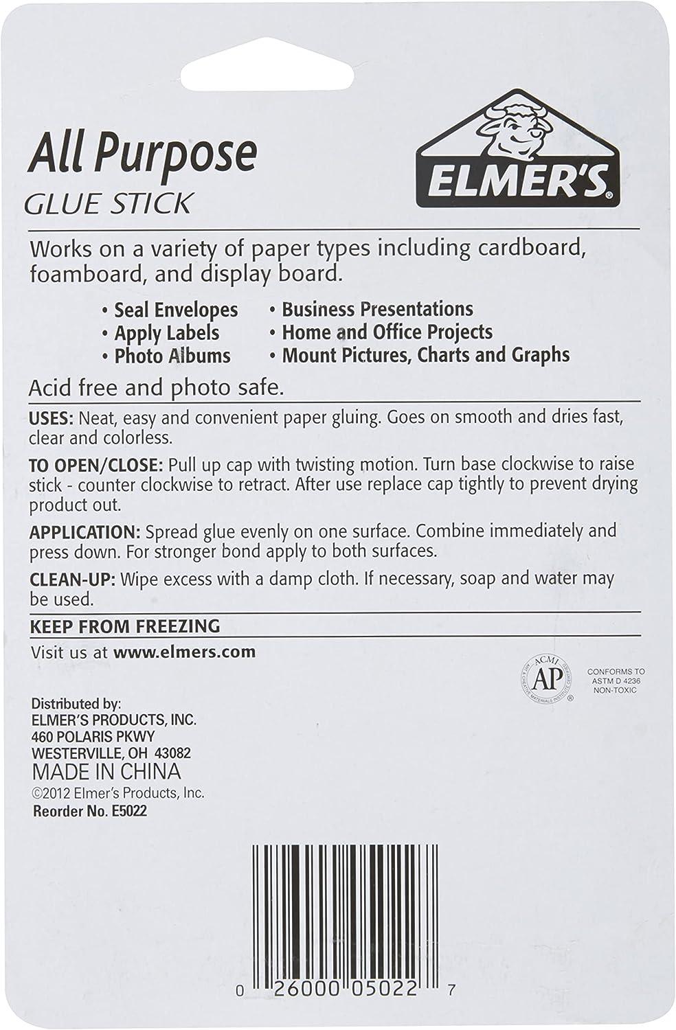 Elmer's All Purpose Glue Sticks, Washable, 22 Grams, 3 Count