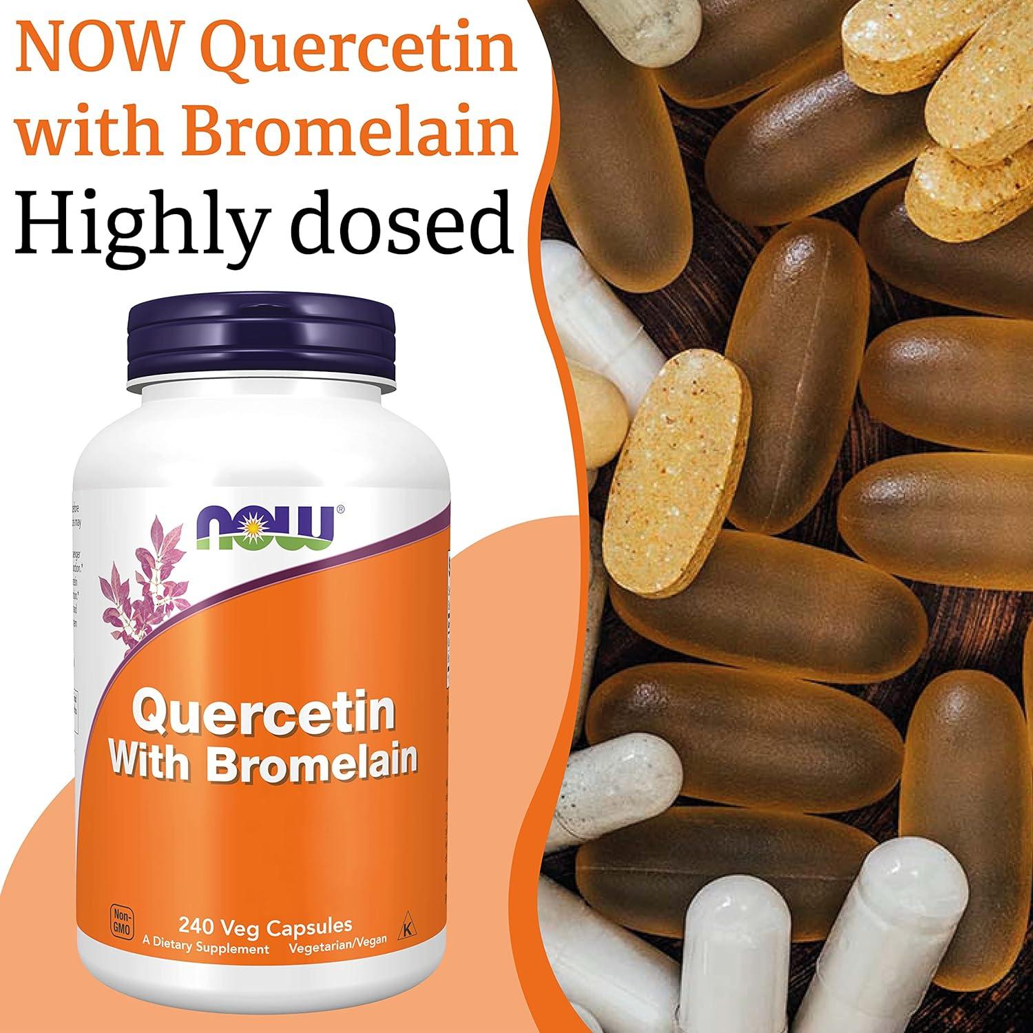Now Foods Quercetin with Bromelain High Dose 240 Vegan Capsules Lab