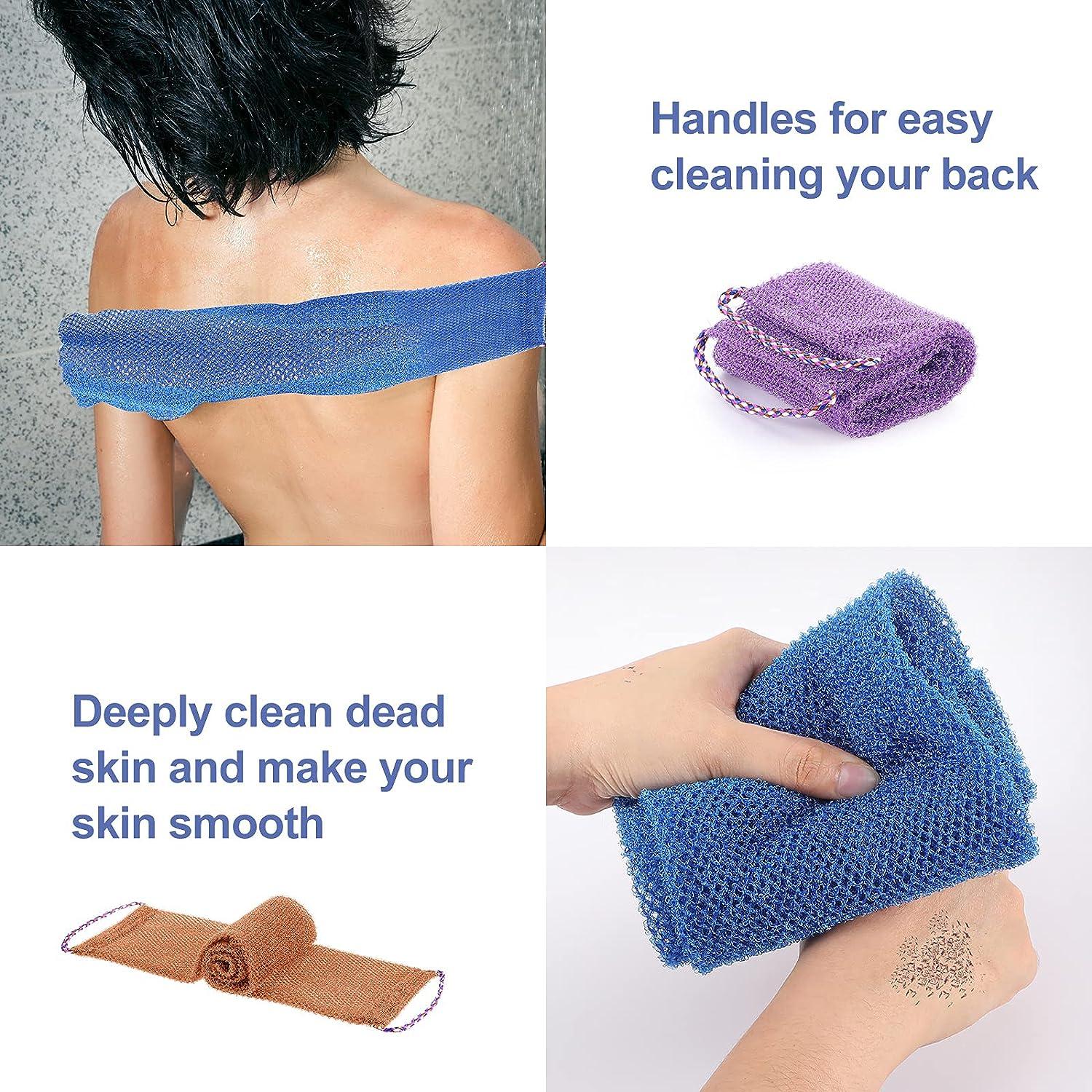 African Bathing Sponges Set - 3 Pieces Back Scrubbers & Net Smoother ...