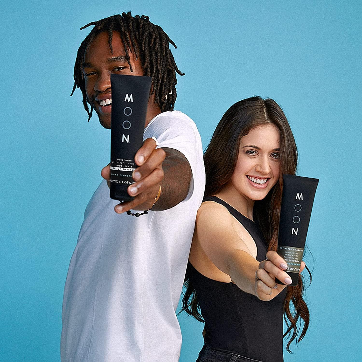 MOON Charcoal Whitening Toothpaste with Fluoride Lunar Peppermint 4.2oz