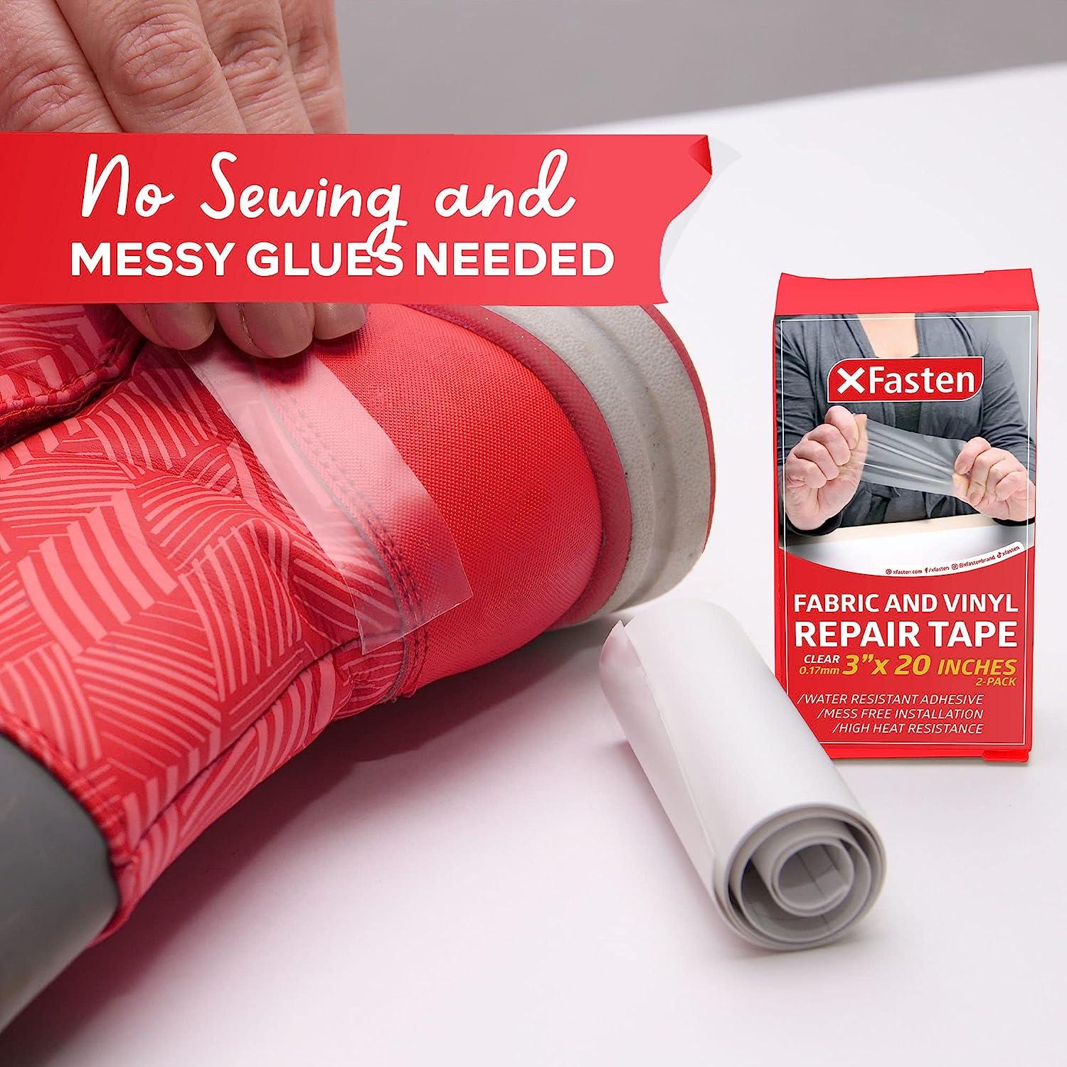 XFasten Fabric and Vinyl Repair Tape, Clear, 3Inches by 20Inches (2