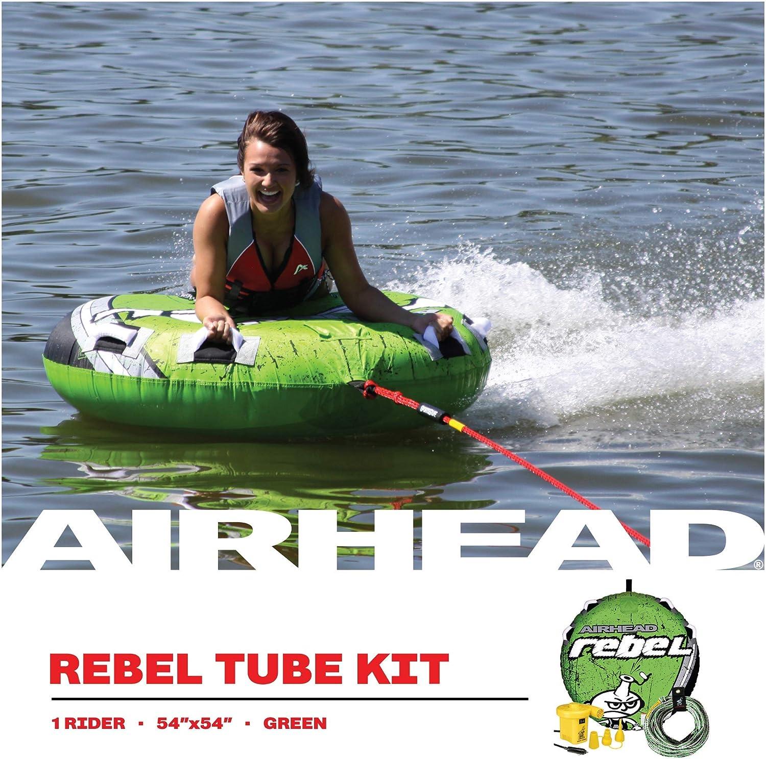 Airhead Rebel 1 Rider Towable Tube Kit with Rope and Pump Buy Now