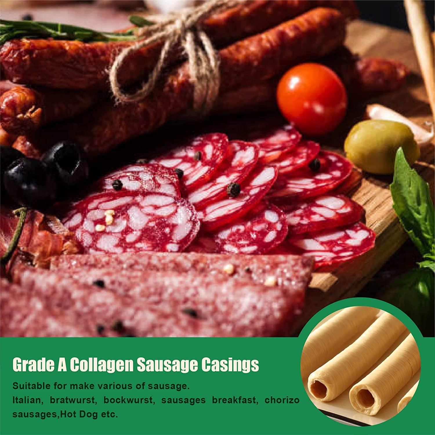 FAIRSKY Edible Collagen Sausage Casings 28mm Diameter 1 1/8'' 14m