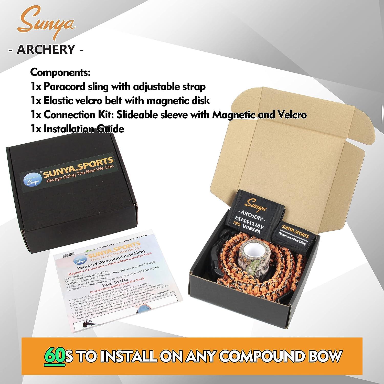 SUNYA Paracord Compound Bow Sling Lightweight HandsFree Shoulder Carrying Sling for Bow