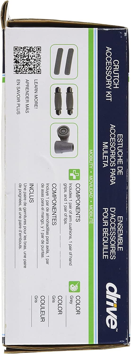 Drive Medical Crutch Accessory Replacement Kit for Universal Crutches, Gray