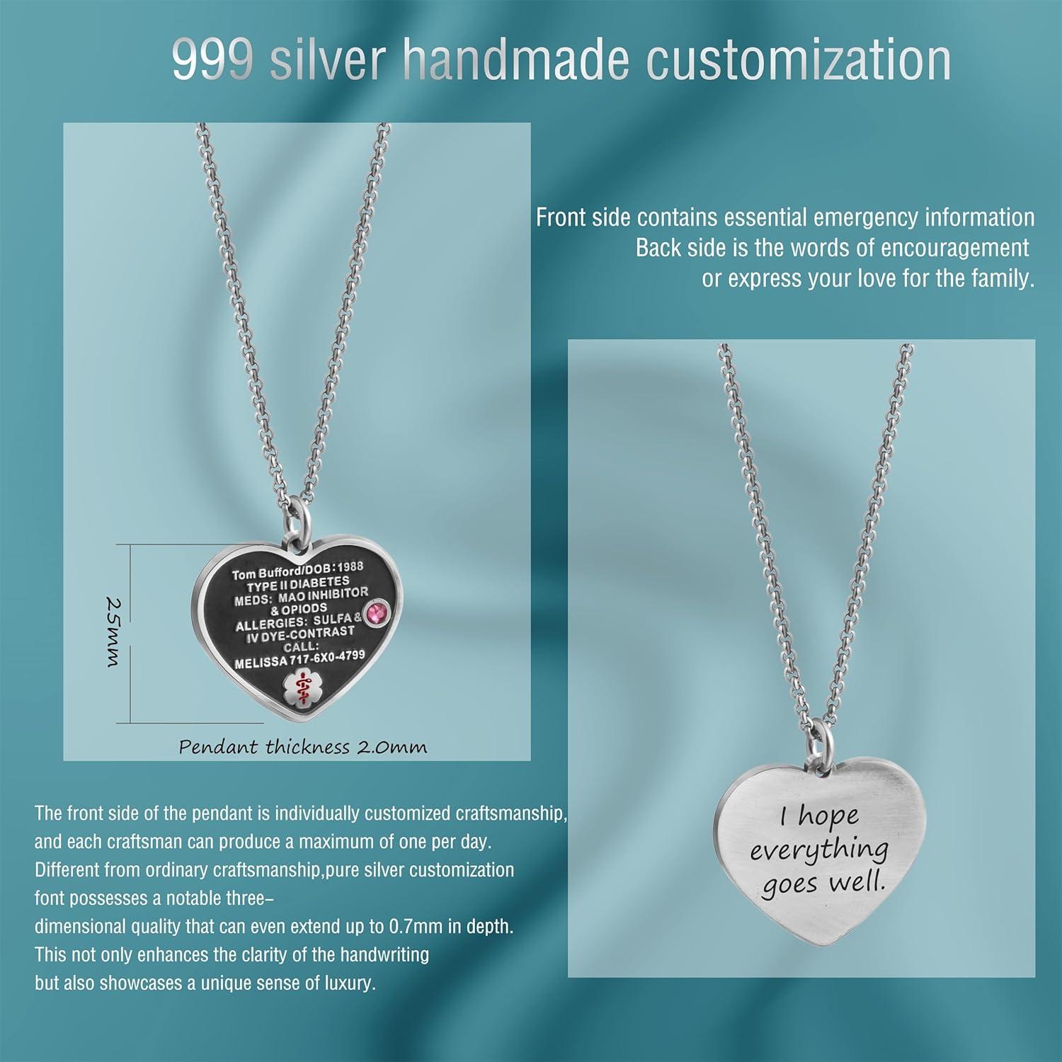 Diabetes Medical Id Diabetes Necklace Free 2+ Hundred Diabetic - Main Image