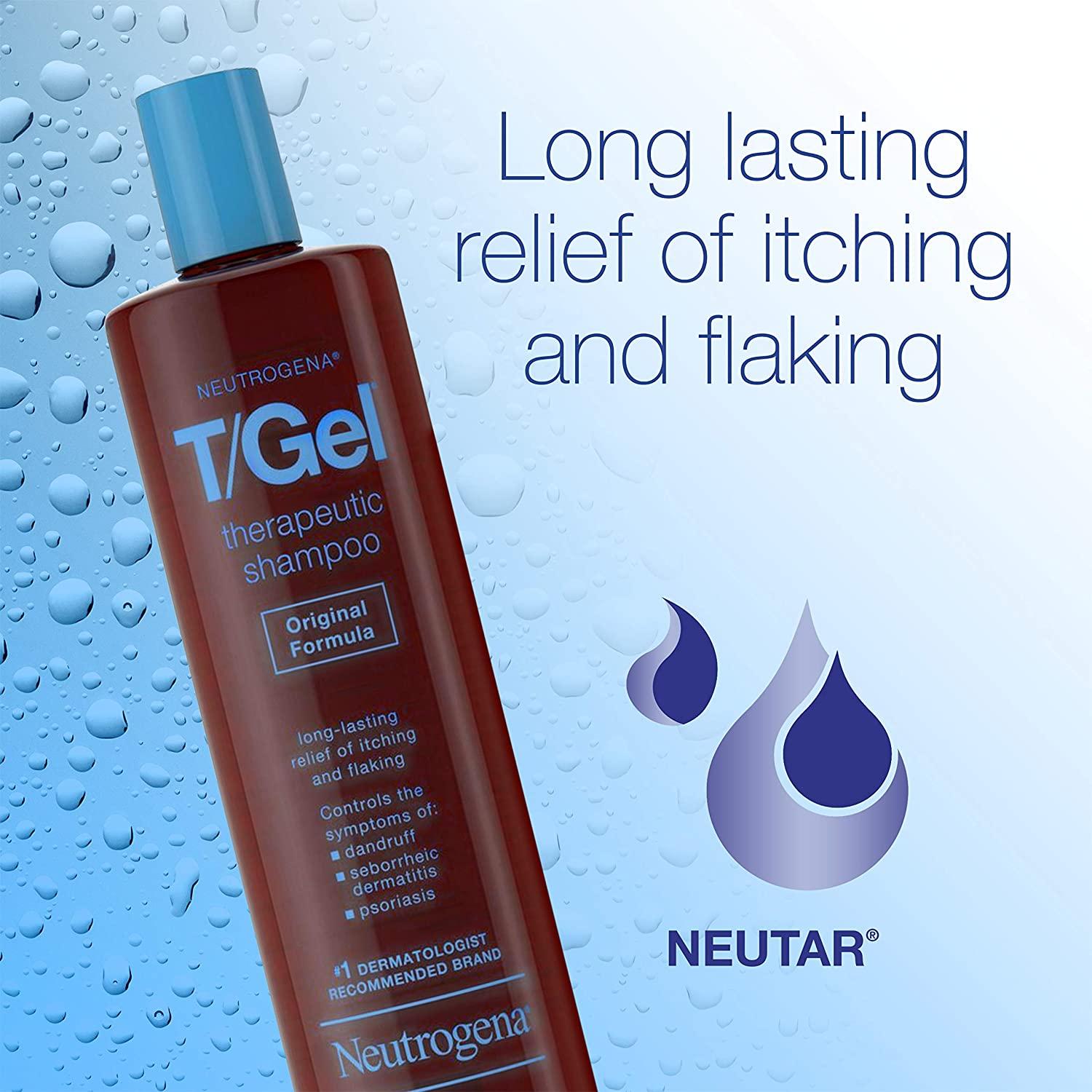 Neutrogena T/Gel Therapeutic Shampoo Original Formula, Anti-Dandruff Treatment for Lasting Relief of Itching as a Result of Psoriasis & Seborrheic Dermatitis, 2 x 8.5 fl. oz 8.5 Fl Oz (Pack