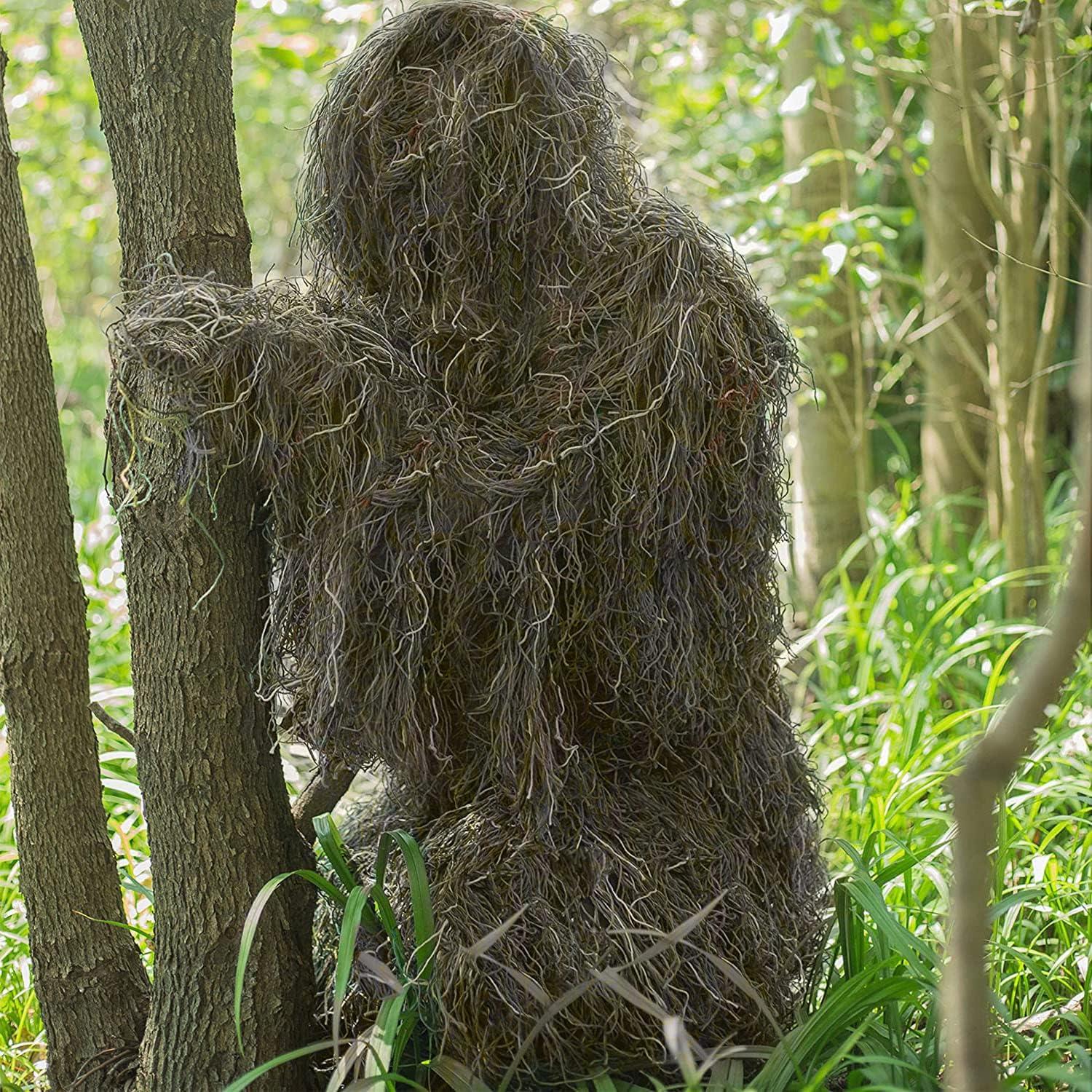 Slendor 6 in 1 Ghillie Suit, 3D Camouflage Hunting Apparel Camo Hunting ...