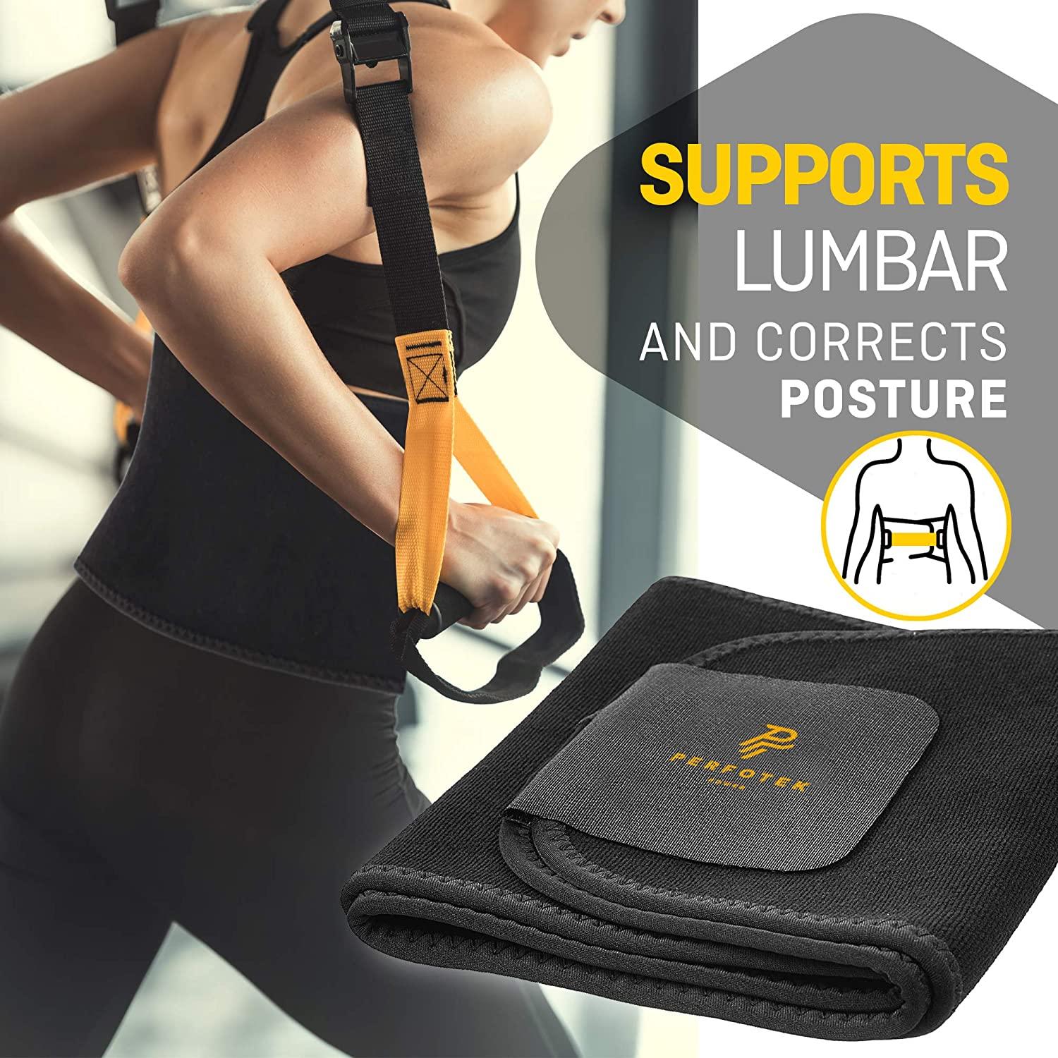Perfotek Waist Trimmer Belt for Women Waist Trainer Sauna Belt Suit Effect  - Black