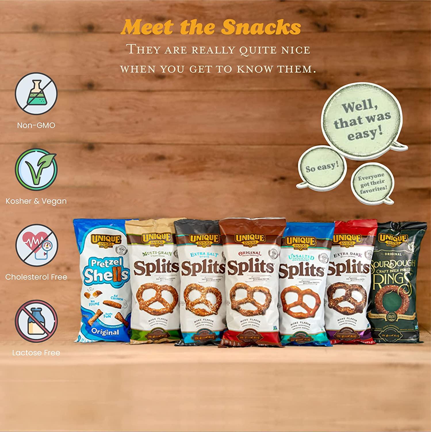 Unique Snacks Original Pretzel Shells, Delicious Vegan, Homestyle Baked, Certified OU Kosher and