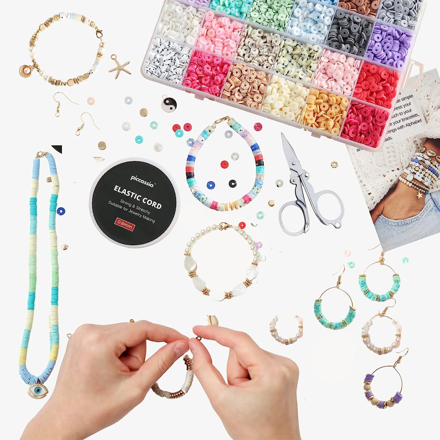 10500+ Pcs Clay Beads for Bracelets Making Kit - Heishi Beads Kit