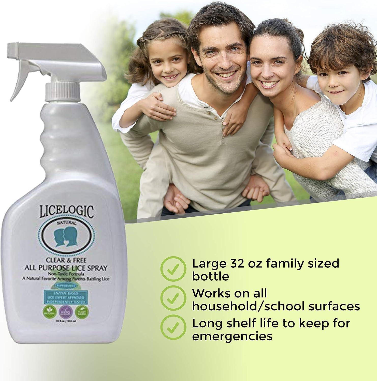 LiceLogic Home Lice Spray for Furniture, Belongings, Bedding 32 oz