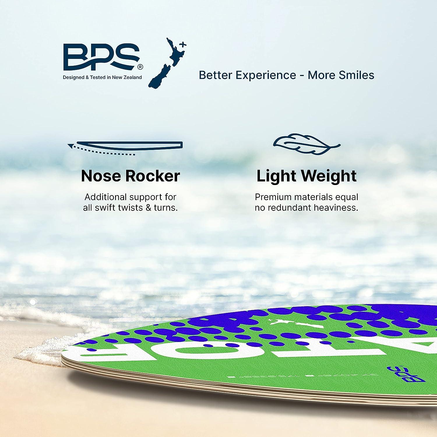 BPS Skimboard Shaka In Legno Di Pioppo Con Grip EVA, 3 Misure (76/89/102 Cm) Per Bambini E Adulti – Skimboard Neozelandese