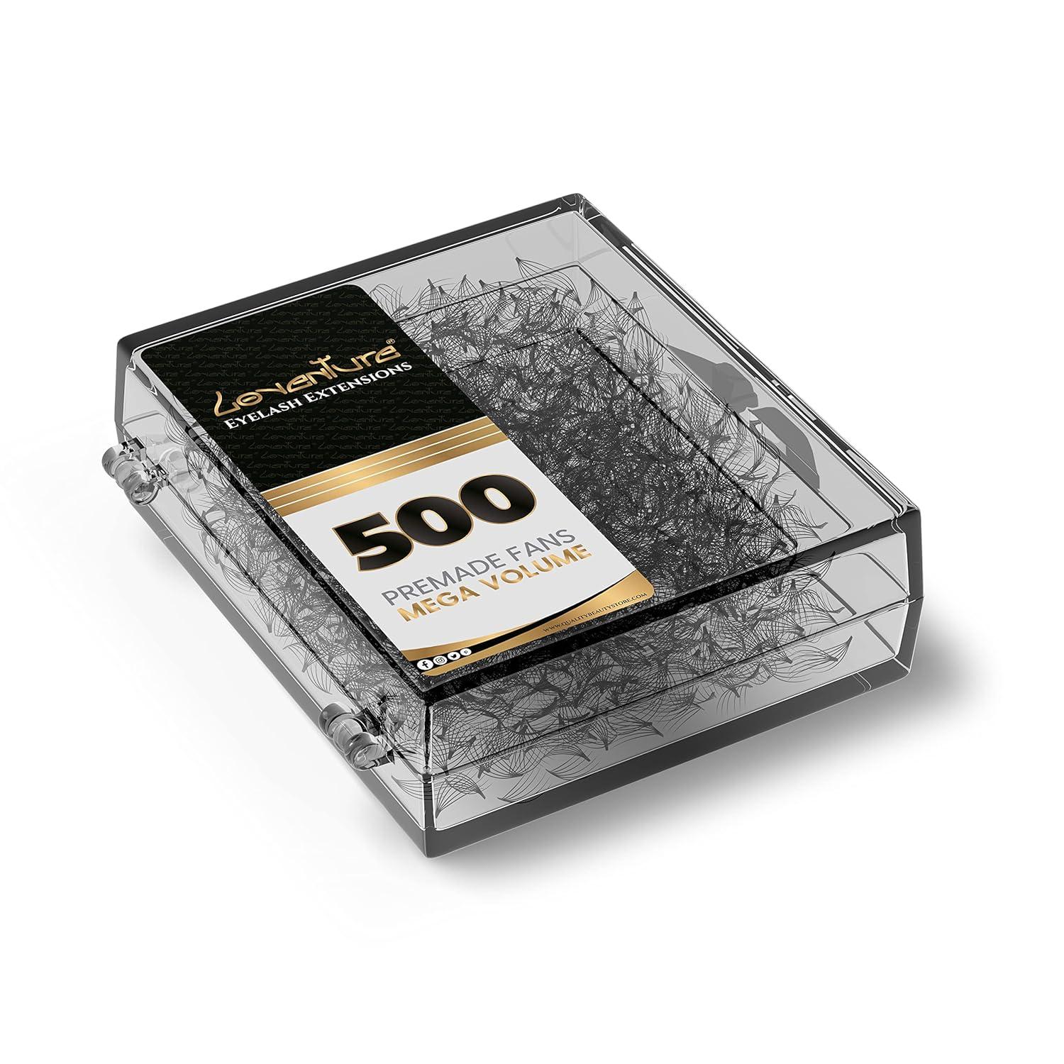 QBS Loventure C CURL Premade Volume Wimpern – 8D-14D, 500 Fächer Pro Box, Für Mega-Volumen Look