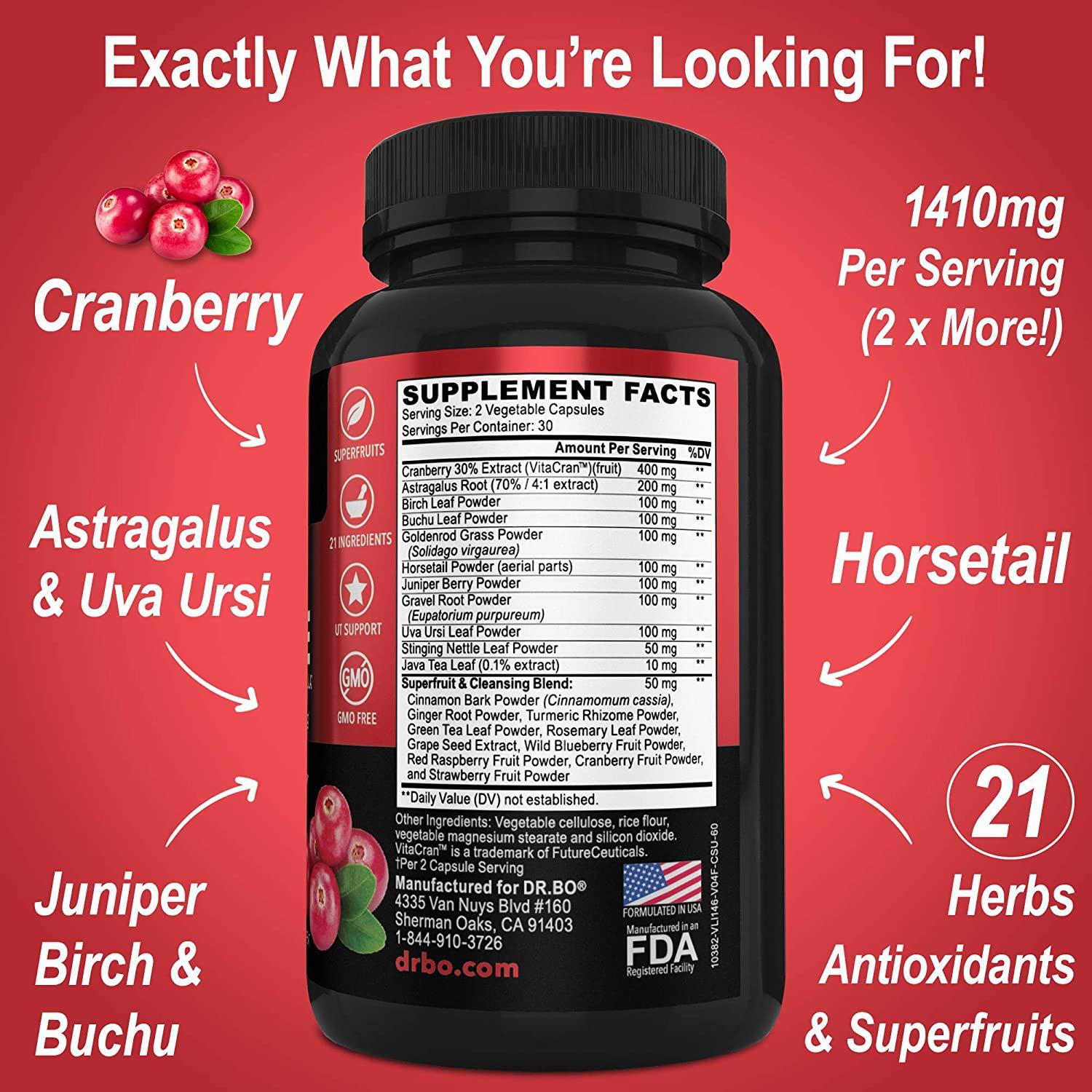 Kidney Cleanse Detox Support Supplement Natural Cranberry, Juniper