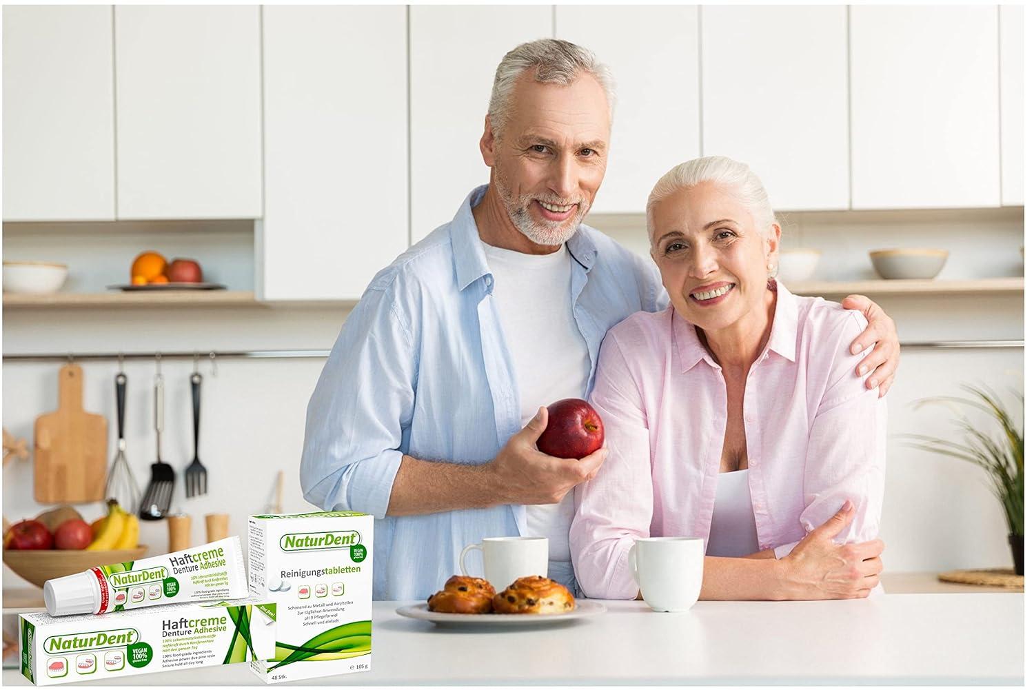 NaturDent Waterproof Zinc Free Denture Adhesive for Upper & Lower