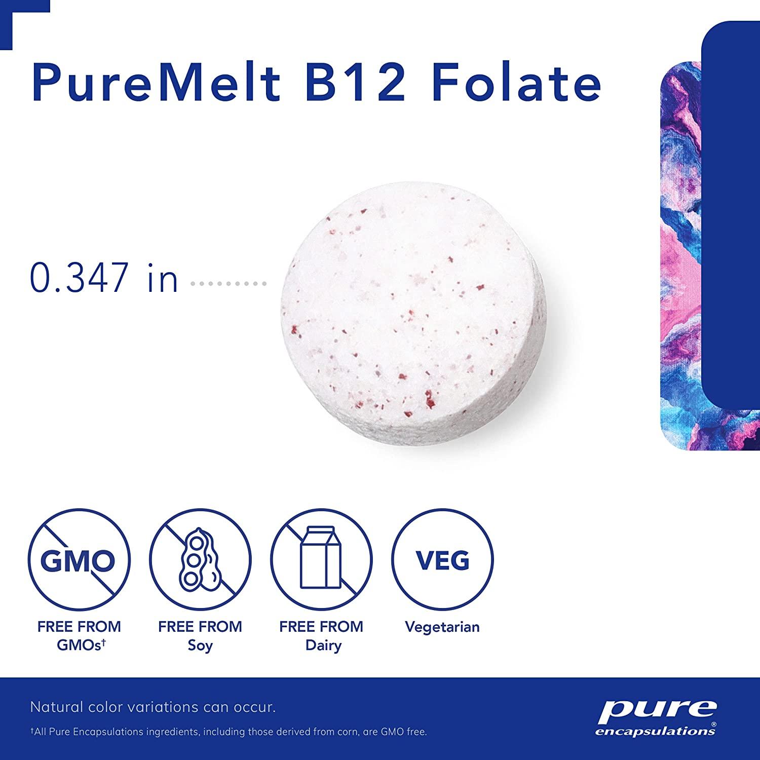 Pure Encapsulations PureMelt B12 Folate SugarFree Dissolvable