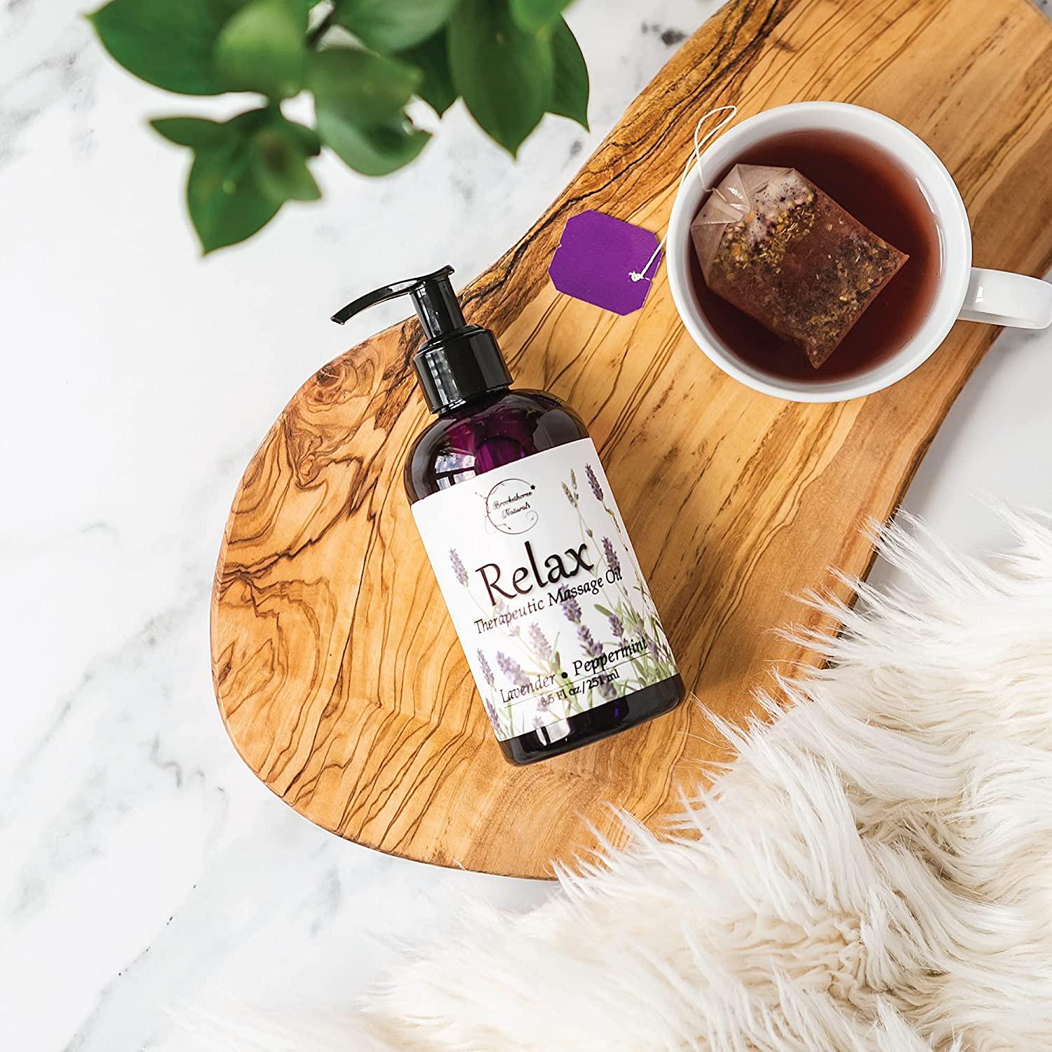 Relax Therapeutic Body Massage Oil with Lavender, Peppermint & Marjoram