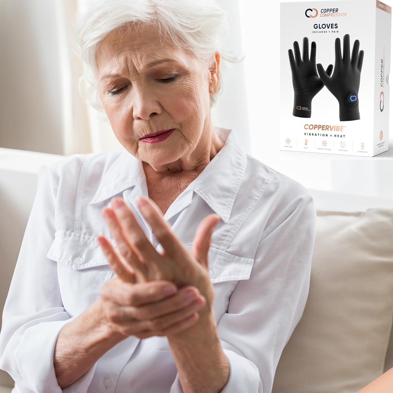 Copper Compression CopperVibe Heated Therapy Gloves for Arthritis & Pain  Relief - Vibration & Heat Massage for Men & Women | Buy Now with Express  International Delivery