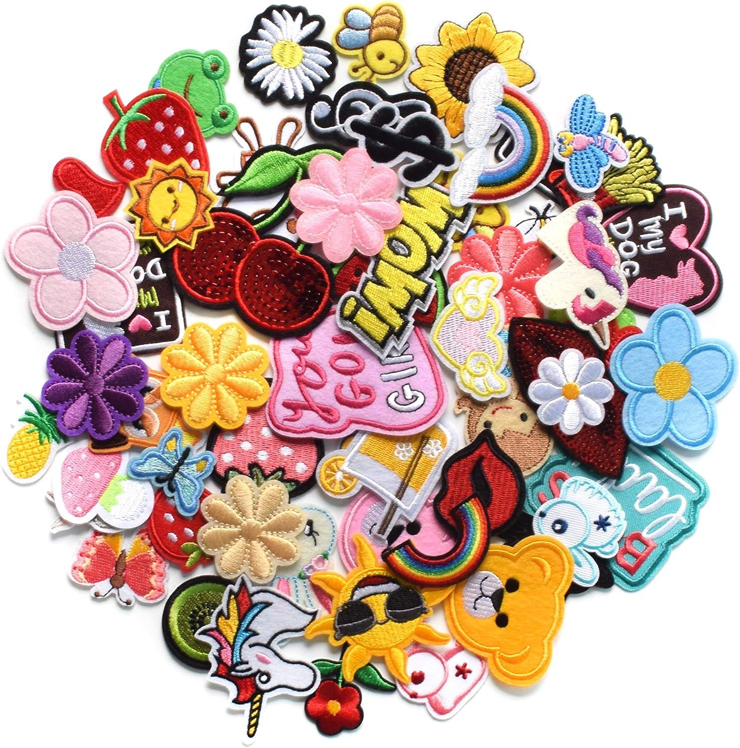 Flower Patches Set Iron On Applique Stickers For Clothing, Bags