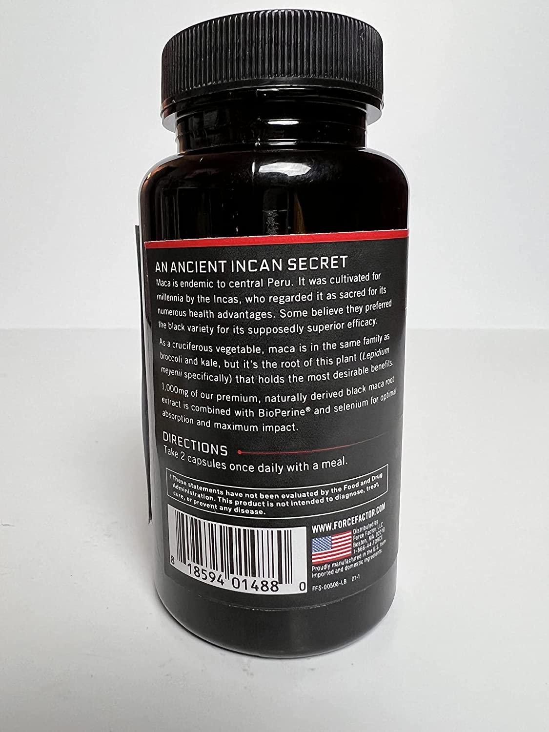 Black Maca Root Vitality Supplement for Men 1000mg 60 Capsules