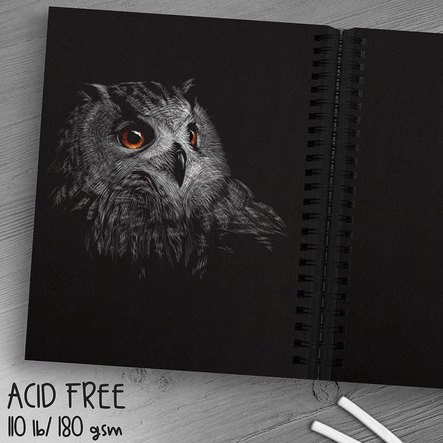 BLACK PAPER SKETCH BOOK: 110 Pages 8.5 x 11 Black Paper Journal for  Painting, Drawing, Sketching and Doodling